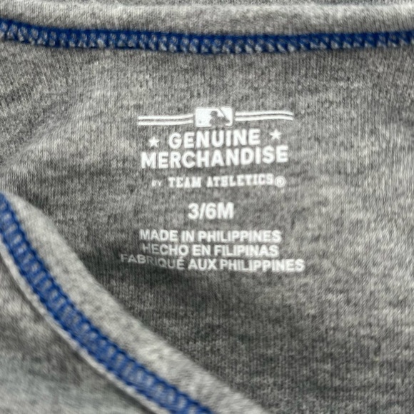 Team Athletics Gray My 1st Baseball Season Short Sleeve Onesie Size 3/6 Months - Picture 2 of 5